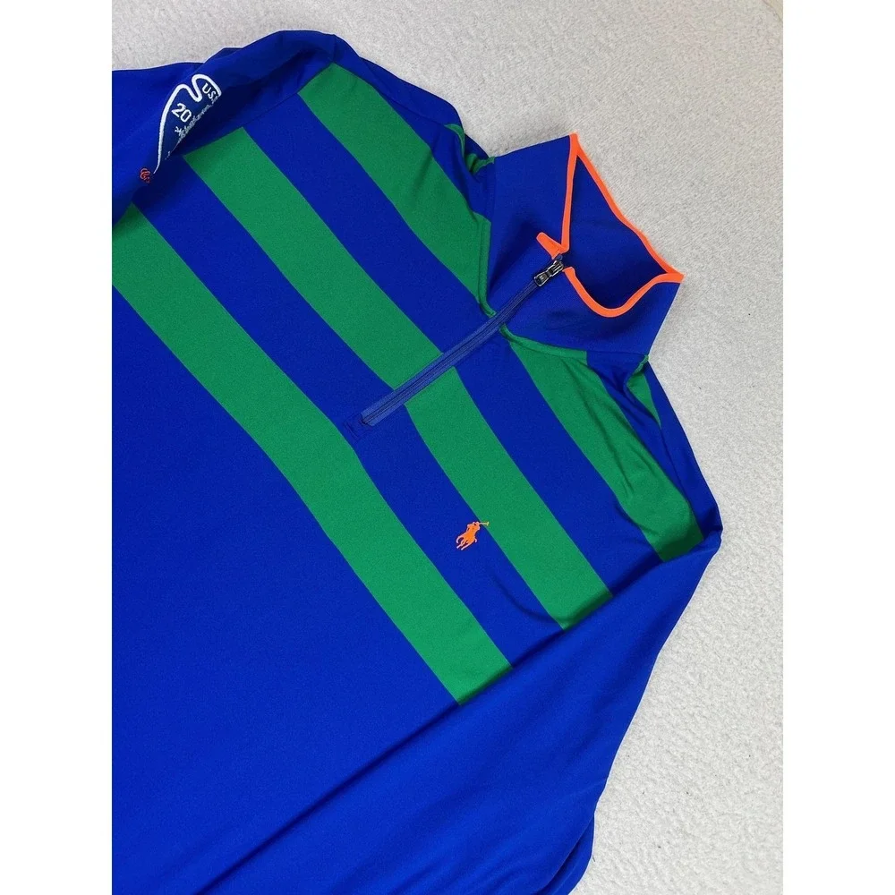 US Open Chambers Bay 1/4 Zip Pullover Mens XL Blue Green Golf Polo Ralph Lauren